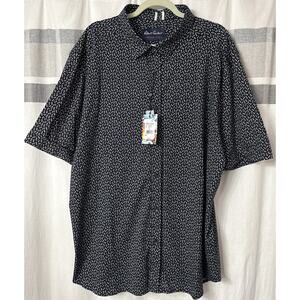 NWT Robert Graham Mens 4XL Crossbones Skull Rose Print Tailored Fit Shirt Black